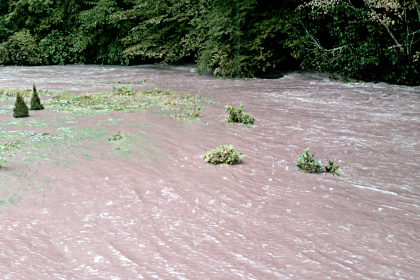 Walnut Creek during  the flood of 2021
