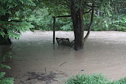 Walnut Creek during  the flood of 2013