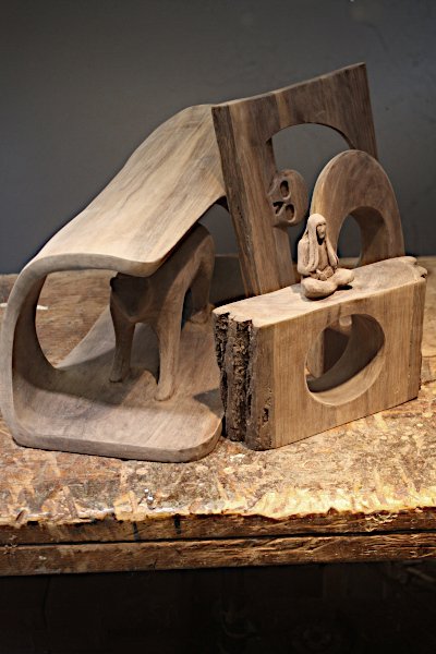 Four walnut pieces, sanded and 
		ready for the final finish.