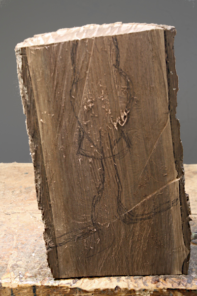 Rough sketch of owl sculpture.